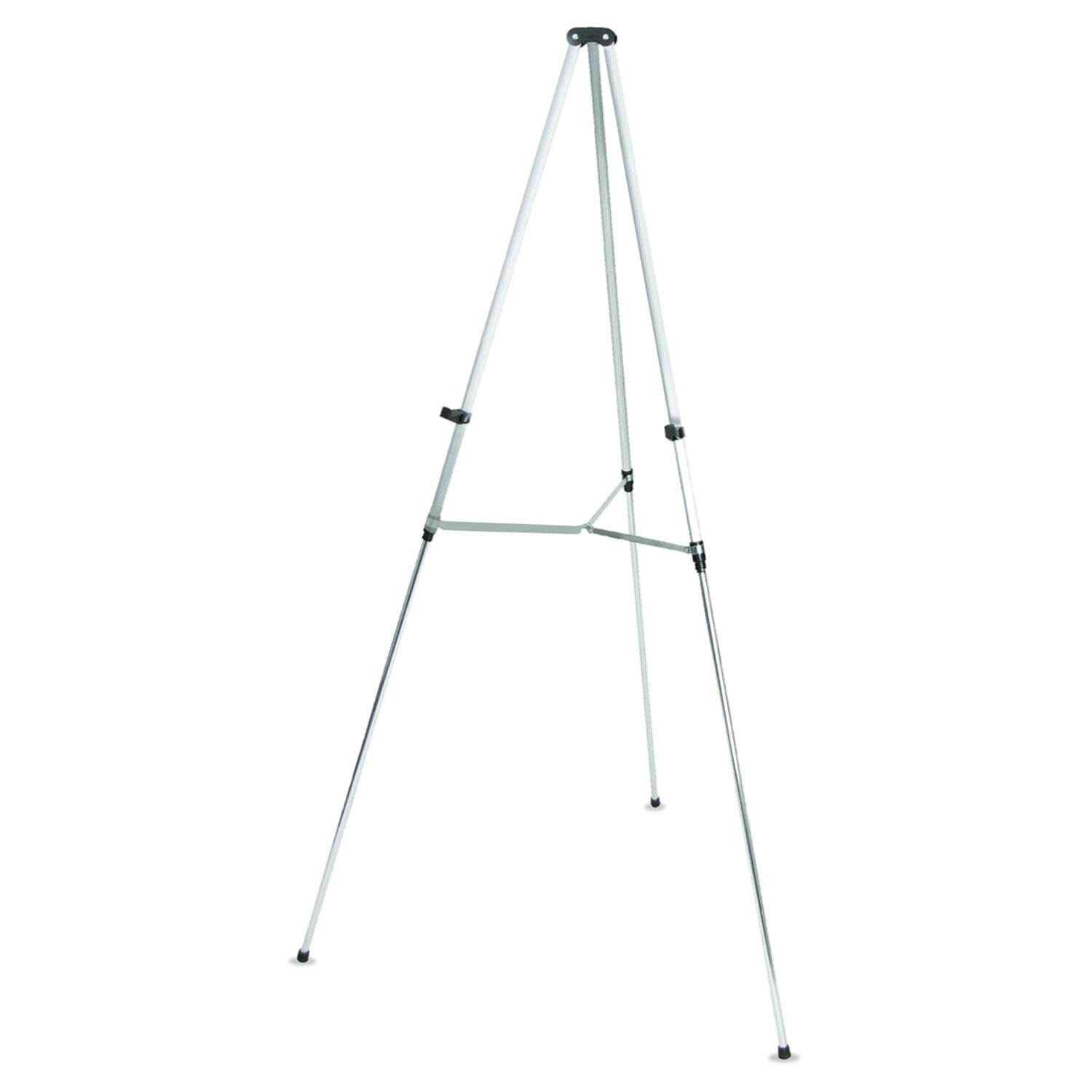 Quartet Easel, Aluminum, Lightweight, Telescoping, 66'' Max. Height, Supports 25 Lbs, Silver Finish (50E)